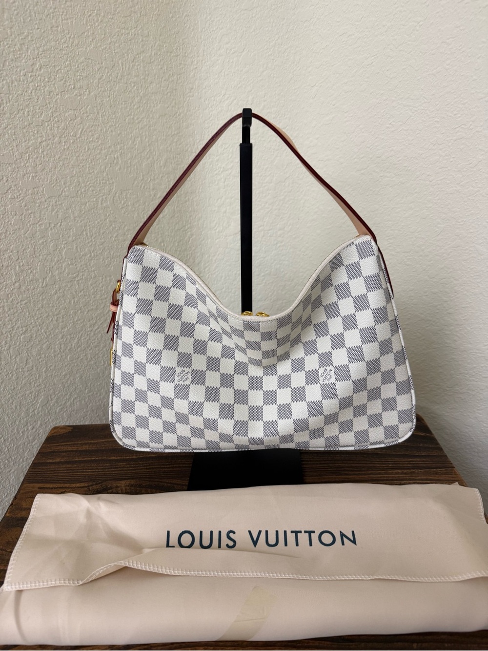 Fashion Inspired Slouchy PM Damier Azur Shoulder Bag